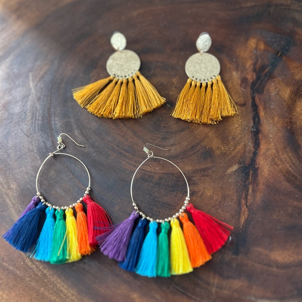 Colorful Tassel Earrings Set